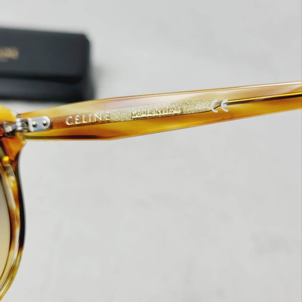 Celine 63mm Designer Tortoise Shell Sunglasses - Picture 6 of 7